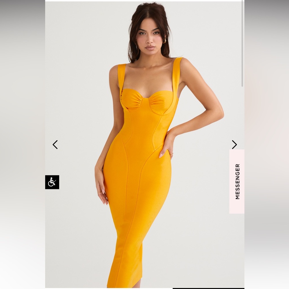 House of CB Charlene Tangerine Midi Dress